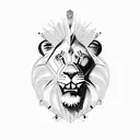 recovering addict with lion and a broken pocket watch tattoo design idea