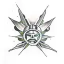 spartan, cannabis leaf, magic mushrooms, hip hop tattoo design idea