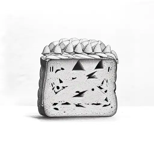 slice of toast, pumpkin, cookie tattoo design idea