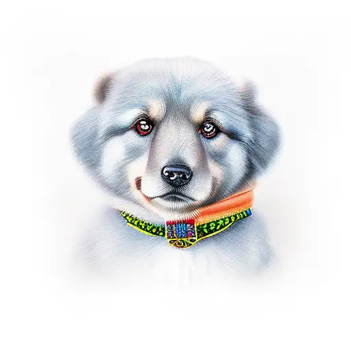 Teddy with x on his eyes looking at crystal tattoo design idea