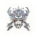 Asura God Japanese Mask tattoo design idea