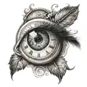 eye and clock tattoo design idea