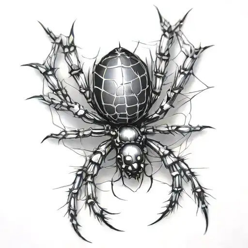 spider black widow tattoo design idea