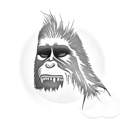 Bigfoot on ankle tattoo design idea