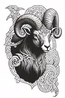 Enraged Aries ram tattoo design idea