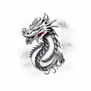 dragon wolf tattoo design idea