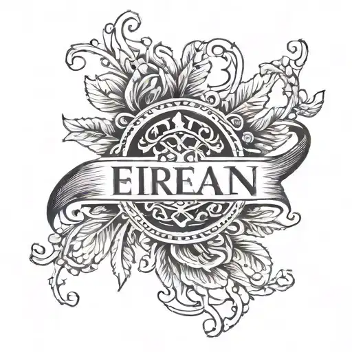 The name Eireann written on back of hand tattoo design idea