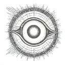 eye with sun rays radiating around it tattoo design idea