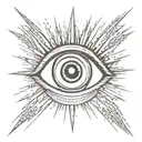 eye with rays radiating  tattoo design idea