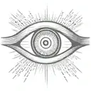 eye with rays radiating  tattoo design idea