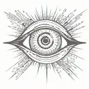 eye with rays radiating  tattoo design idea