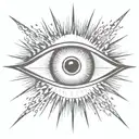 eye with rays radiating  tattoo design idea