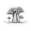baobab tree with elephans tattoo design idea
