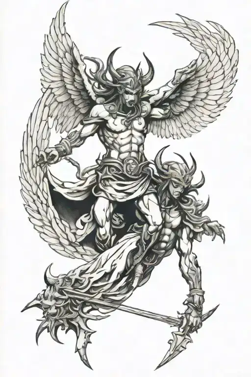 angels and demons at war Nobody told me tattoo design idea