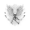 skeleton bird tattoo design idea