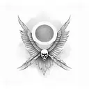 skeleton bird tattoo design idea