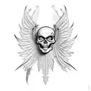 skeleton bird tattoo design idea