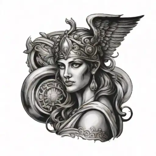 athena greek goddess tattoo design idea