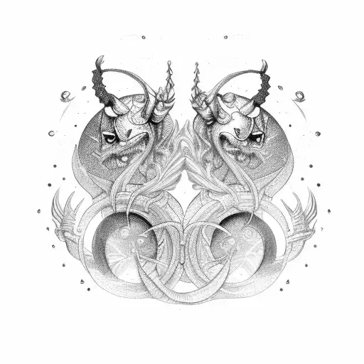 gemini and scorpio combine tattoo design idea