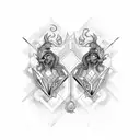 gemini and scorpio combine tattoo design idea