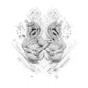 gemini and scorpio combine tattoo design idea