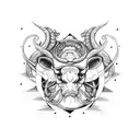 gemini and scorpio face zodiac tattoo design idea