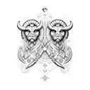 gemini and scorpio face zodiac tattoo design idea