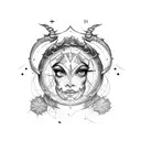 gemini and scorpio face zodiac tattoo design idea