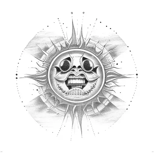 Mon sun tattoo design idea