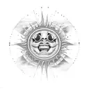 Mon sun tattoo design idea