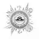 Mon sun tattoo design idea