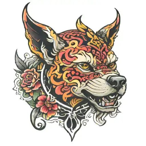 fudog tattoo design idea