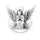 A collage of angel and devil imagery, showcasing the duality of good and evil tattoo design idea