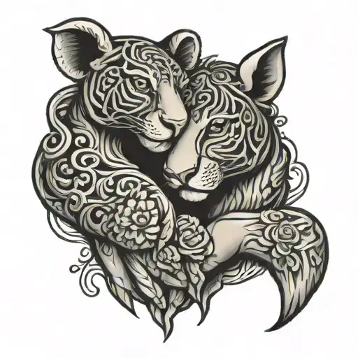 mother and son holding hands tattoo design idea