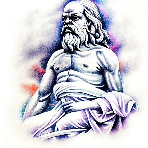 socrates greek-god clouds tattoo design idea
