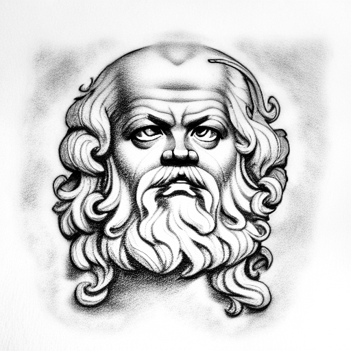 socrates greek-god clouds tattoo design idea
