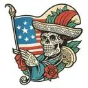 Mexican with U S flag tattoo design idea