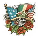 Mexican with U S flag tattoo design idea