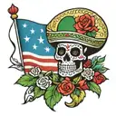 Mexican with U S flag tattoo design idea