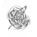 beautiful sketch of an abstract tattooon the arm, rune, basilisk, abstract patterns, high tattoo design idea