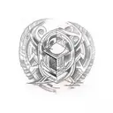 beautiful sketch of an abstract tattooon the arm, rune, basilisk, abstract patterns, high tattoo design idea