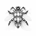 Beettle clover tattoo design idea