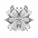 Ladybug and 4 leaf clover tattoo design idea