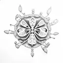 Ladybug and 4 leaf clover tattoo design idea