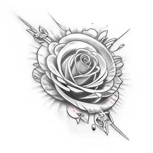 Themis con flores tattoo design idea