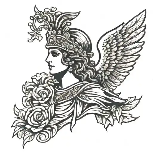 Greek Goddess Athena tattoo design idea