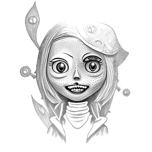 coraline and the secret world  tattoo design idea