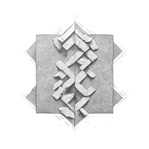 brick wall tattoo design idea