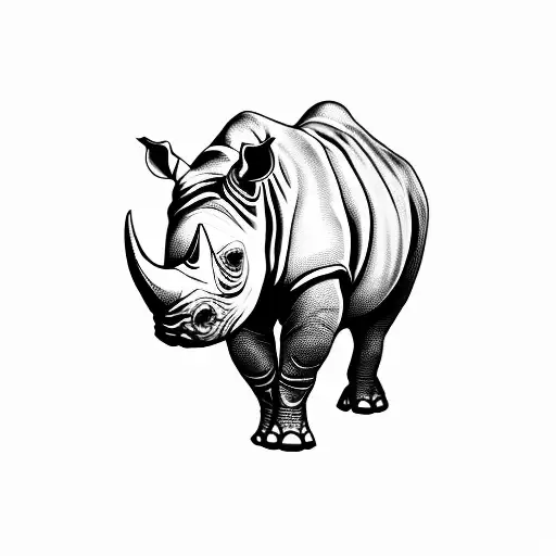 rhino woman tattoo design idea