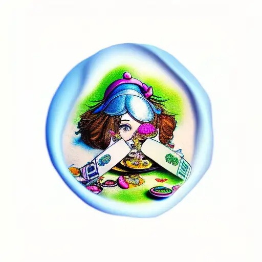 alice in wonderland tattoo design idea